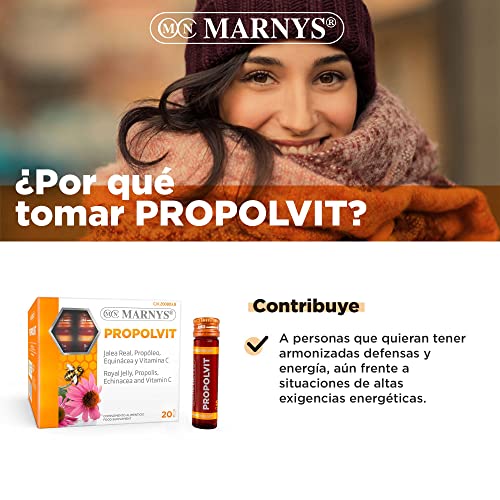 Propolvit 20 viales bebibles - Para las Defensas y Energía - Con Jalea Real, Propóleo purificado, Equinácea y vitamina C