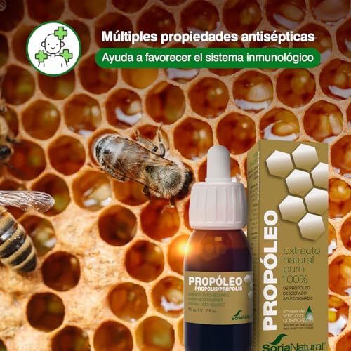 Soria Natural Propóleo Extracto Hidroalcohólico en Gotas – Ayuda a Estimular tus Defensas – Propiedades Antisépticas y Antiinflamatorias - 100% Natural - Ayuda al Sistema Inmune - Frasco de 50 ml.