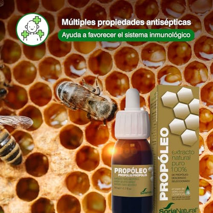 Soria Natural Propóleo Extracto Hidroalcohólico en Gotas – Ayuda a Estimular tus Defensas – Propiedades Antisépticas y Antiinflamatorias - 100% Natural - Ayuda al Sistema Inmune - Frasco de 50 ml.