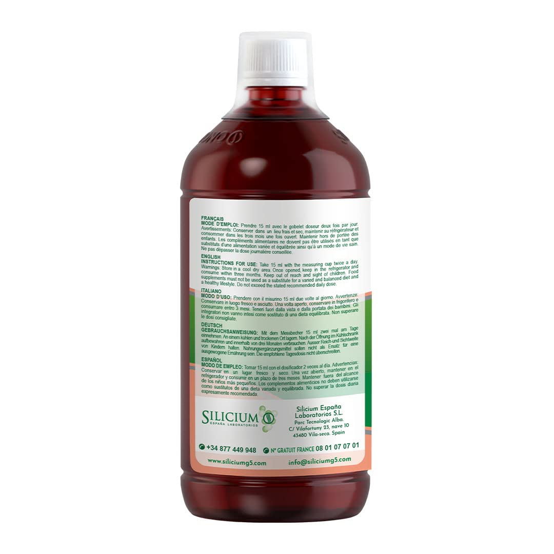 SILICIUM G5 ORIGINAL| Silicio Liquido bebible | Aumenta la Producción de Colágeno | Suplemento ideal para Piel, Pelo y Uñas, Músculos, Huesos y Articulaciones