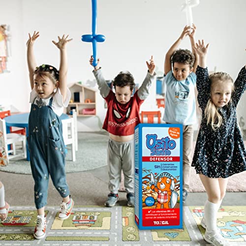 Osito Sanito Defensor 150 ml | Jarabe Infantil para Reforzar las Defensas - Vitaminas para Niños con Propolis y Echinacea - Sin gluten, Sin Edulcorantes, Con Sirope de Ágave | Tongil CAP