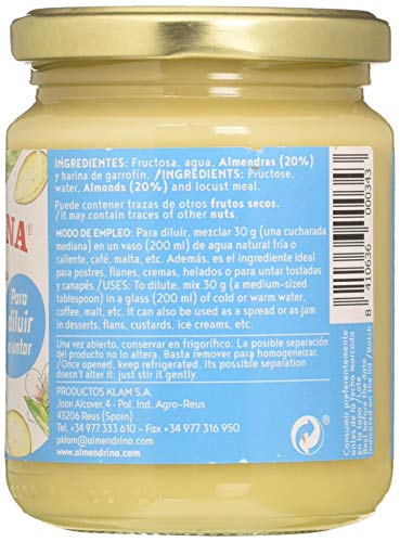 Klam Almendrina Crema Almendras Fructosa 300 Gr Bote De Cristal 300 Gramos - 300 g