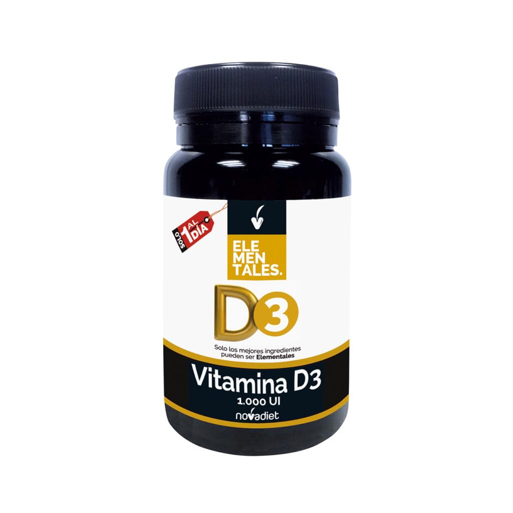 Novadiet - ELEMENTALES VITAMINA D3 Comprimidos con Vitamina D - Para la Salud Ósea y Dental - Promueve el Bienestar General - Refuerza el Sistema Inmunológico - 120 Comprimidos