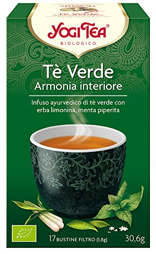 Yogi Tea Té Verde Energía - Infusión Ayurvédica - Mezcla de Té Verde, Guaraná, Jengibre y Flor de Saúco - Pack de 6x17 bolsitas (102 bolsitas en total)