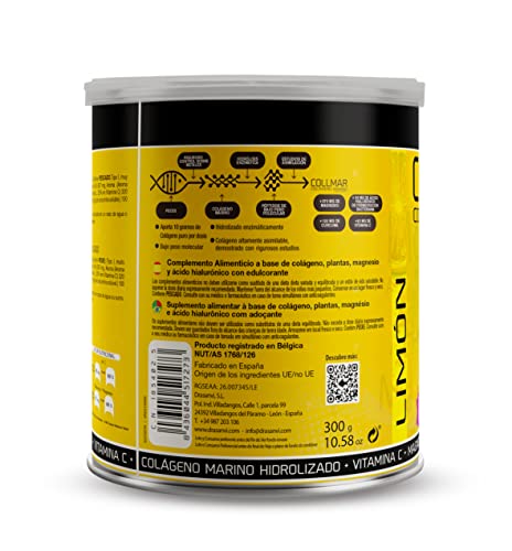 COLLMAR Colágeno Marino Hidrolizado + Cúrcuma con Magnesio, Vitamina C, Ácido Hialurónico para huesos y articulaciones|Máx. asimilación 9.355 mg/día | 300g de polvo | Sabor Vainilla
