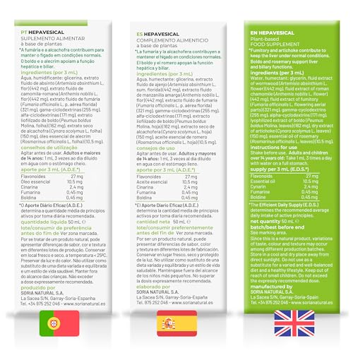 Soria Natural Composor 03 Hepavesical - Extracto Ajenjo, Manzanilla Amarga y Romero - Acción Digestiva, Antiinflamatoria y Diurética - Ayuda Dolor, Hinchazón, Acidez - 50 ml