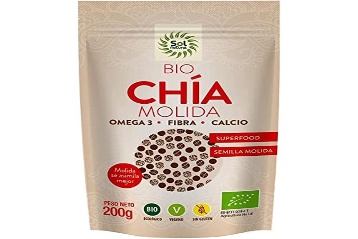 SOLNATURAL Semillas DE CHIA MOLIDAS Bio 200 g, Estándar, Único