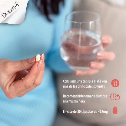 DRASANVI Levadura Roja de Arroz con Coenzima Q10 | 2,9 mg de Monocolina K | Contribuye a Mantener los Niveles Normales de Colesterol | Participa en la Producción de ATP | 30 cáps. = 30 Días