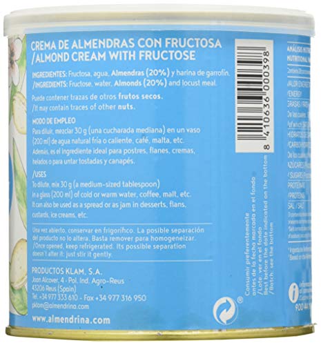 Klam Almendrina C/Fructosa 850 Gr Bote 850 Gr Crema Almendras - 400 g