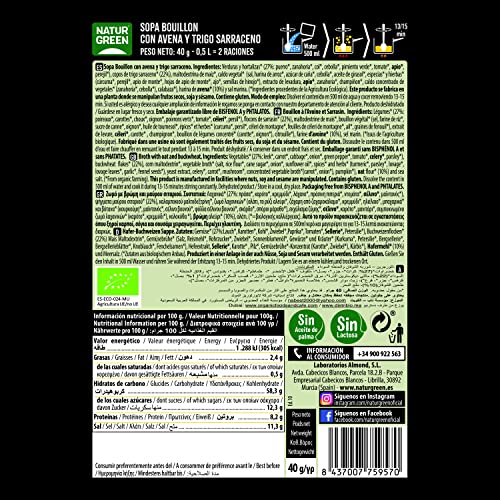 NaturGreen Sopa Bouillon con Avena y Trigo Bio 40g