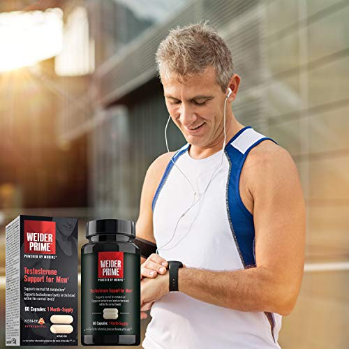 Weider Prime 60 Cáps. Potencia la producción natural de testosterona. Extracto de Ashwagandha, Cordyceps y Colina