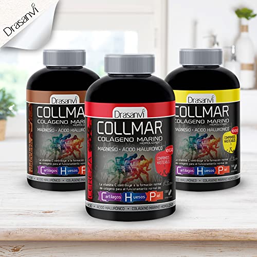 DRASANVI COLLMAR COMPRIMIDOS MASTICABLES - COLÁGENO Marino + Magnesio + Vitamina C + Ácido hiaulorónico - Sabor CHOCO GALLETA - 180 comprimidos