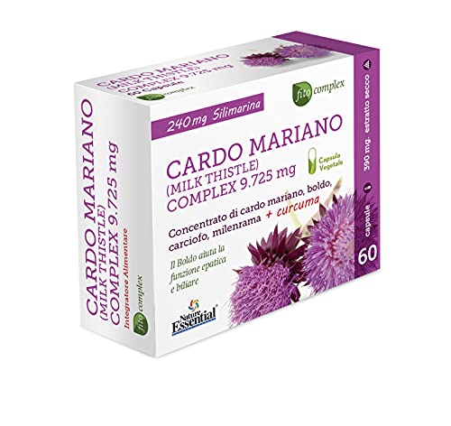 Nature Essential | Cardo Mariano Complex 9.825 mg | 60 Cápsulas | Favorece la Detoxificación del Hígado | Con Boldo, Alcachofa, Milenrama y Cúrcuma | Ayuda a la Digestión de Grasas