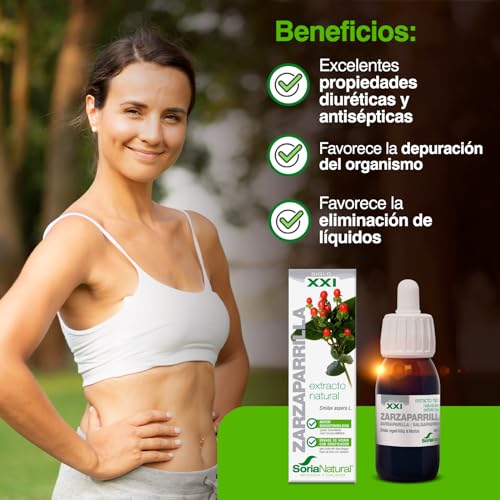 Soria Natural Zarzaparrilla Extracto en Gotas – Propiedades Diuréticas y Depurativas – Apoya la Salud del Organismo - 100% Natural – Favorece la Eliminación de Líquidos- Frasco de 50 ml.