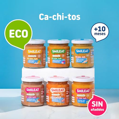 Smileat - Tarrito Ecológico con Verduras, Ingredientes Naturales, para Bebés desde 6 Meses, Sano y Saludable, sin Gluten, Sabor a Pavo y Verduras - Tarro de 230 g