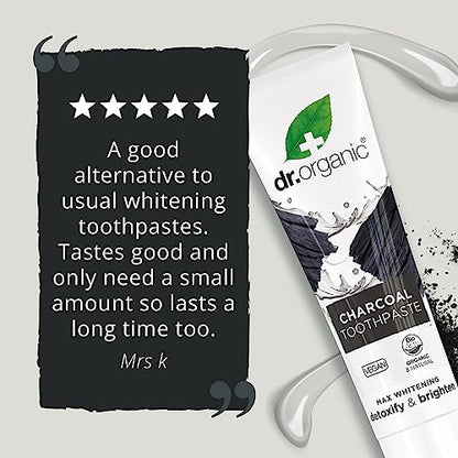 Dr. Organic Pasta De Dientes Carbón Activado, 100 ml (Paquete de 1)