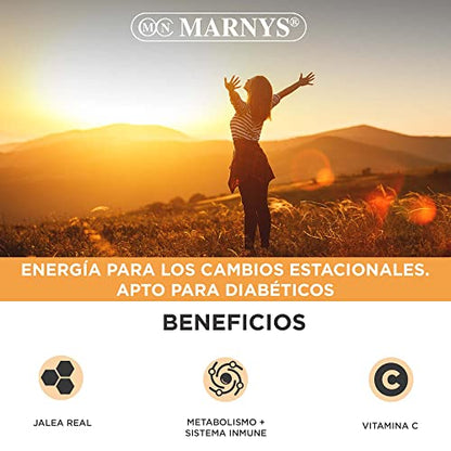 Marnys Jalea Real Mega 2000 - Energía para los cambios estacionales - Apto para diabéticos - 20 cómodos viales bebibles 359 g