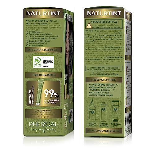 NATURTINT Biobased, Coloración Permanente Sin Amoniaco, 100% Cobertura de Canas, Tinte para el Cabello con Ingredientes Naturales, Color Intenso, Natural y Durader