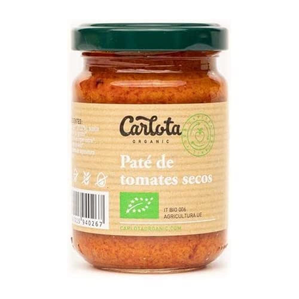 3 x PATÉ DE TOMATES SECOS 140gr Carlota Organic (Incluye 3 tarros)