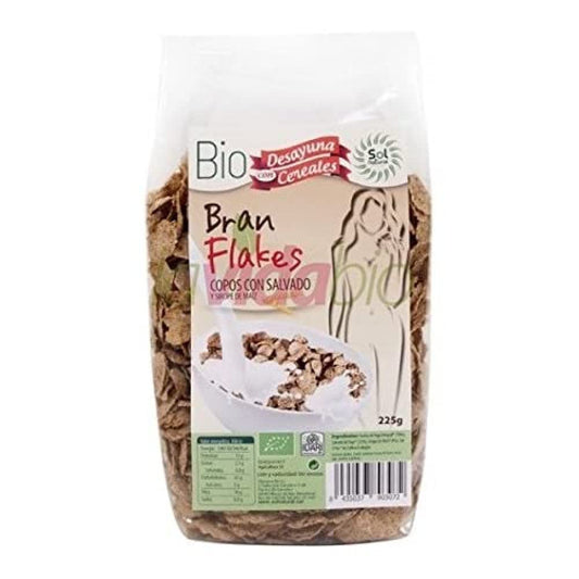 SOLNATURAL BRAN Flakes con Salvado Bio 225 g, Estándar, Único