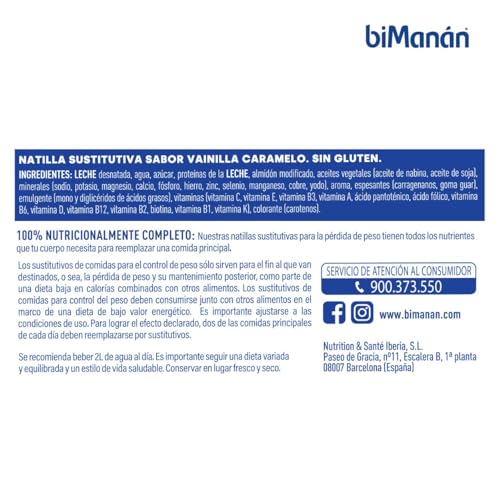 biManán - Natillas de Chocolate, Crema Sustitutiva de Comidas para Adelgazar, Bajas en Calorías, Ayudan a Perder y Controlar el Peso