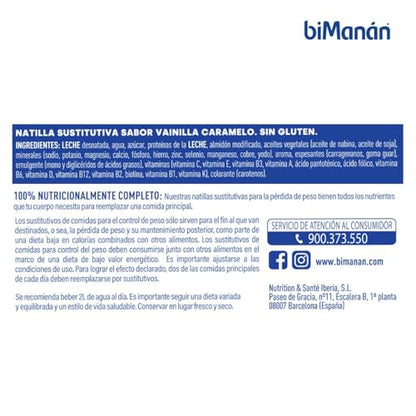 biManán - Natillas de Chocolate, Crema Sustitutiva de Comidas para Adelgazar, Bajas en Calorías, Ayudan a Perder y Controlar el Peso