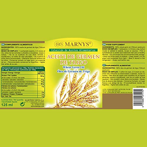 MARNYS Aceite Alimentario de Germen de Trigo 125ml