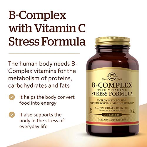 Solgar | Vitamina B-Complex con Vitamina C | 250 Comprimidos