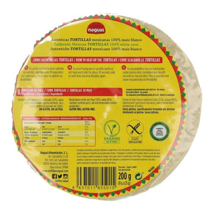 NAGUAL TORTILLA DE MAIZ SIN Gluten 8/u, Estándar, Único
