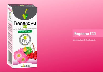 Novadiet - REGENOVA ECO 50 ML con Aceite de Rosa Mosqueta Ecológico - Regeneración y Hidratación Profunda - Promueve Cicatrización y Mejora de Manchas - Uso Externo - Envase 50 ml