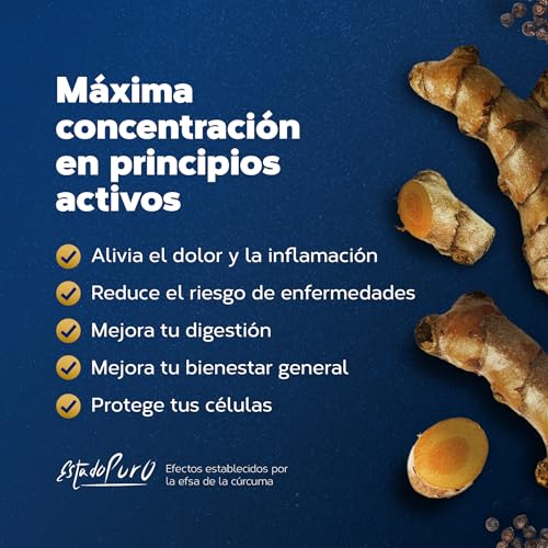 Cúrcuma con Pimienta Negra | Cúrcuma Estado Puro 10000mg | Antiinflamatorio Natural, 25x Veces Más Concentrada, Tres Tipos de Curcumina | 80 Cápsulas de Cúrcuma Tongil