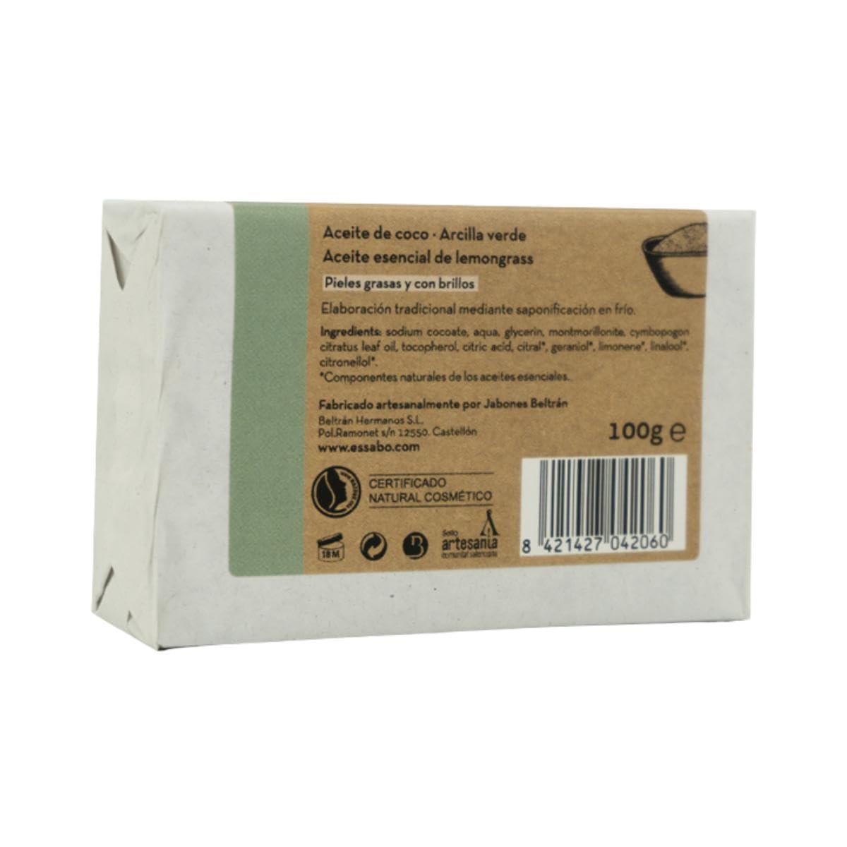Essabó JABON Artesano Arcilla Verde Estuche 6 Uds/100 gr, Estándar, Único