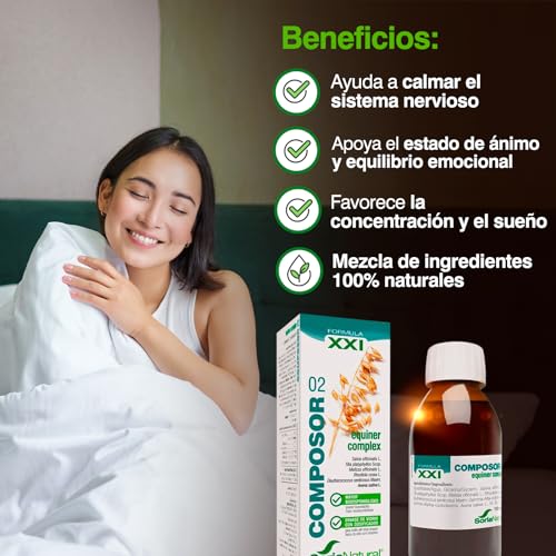 Soria Natural Composor 02 Equiner Complex – Con Salvia, Tila, Melisa, Rodiola, Eleuterococo, Avena y Vitaminas - Ánimo y Equilibrio Nervioso - Acción Equilibradora y Tonificante - 100ml