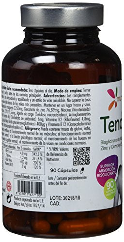 Mondonatural, Tendiplus Bisglicinato de Magnesio, Zinc y Complejo B, 90 Capsulas
