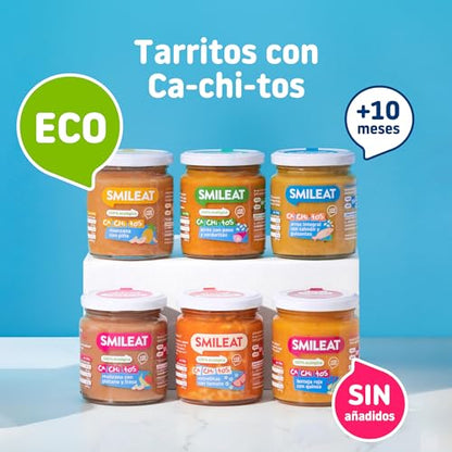Smileat - Tarrito Ecológico CA-CHI-TOS de Arroz con Pavo y Verduras, Ingredientes Naturales, Para Bebés a Partir de los 10 Meses - 230g
