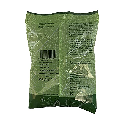 Plameca Arnica Flor Triturada - Envasado En Atmósfera Protectora, color Verde, 25 g, 25 gramo, 1