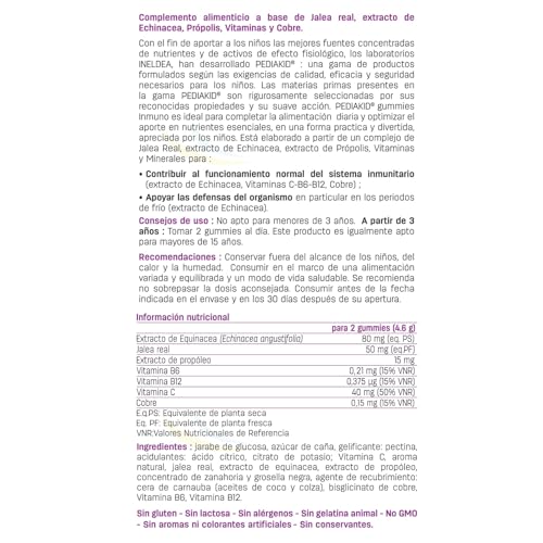 PEDIAKID – Gummies Inmuno - Fórmula Natural con Delicioso
