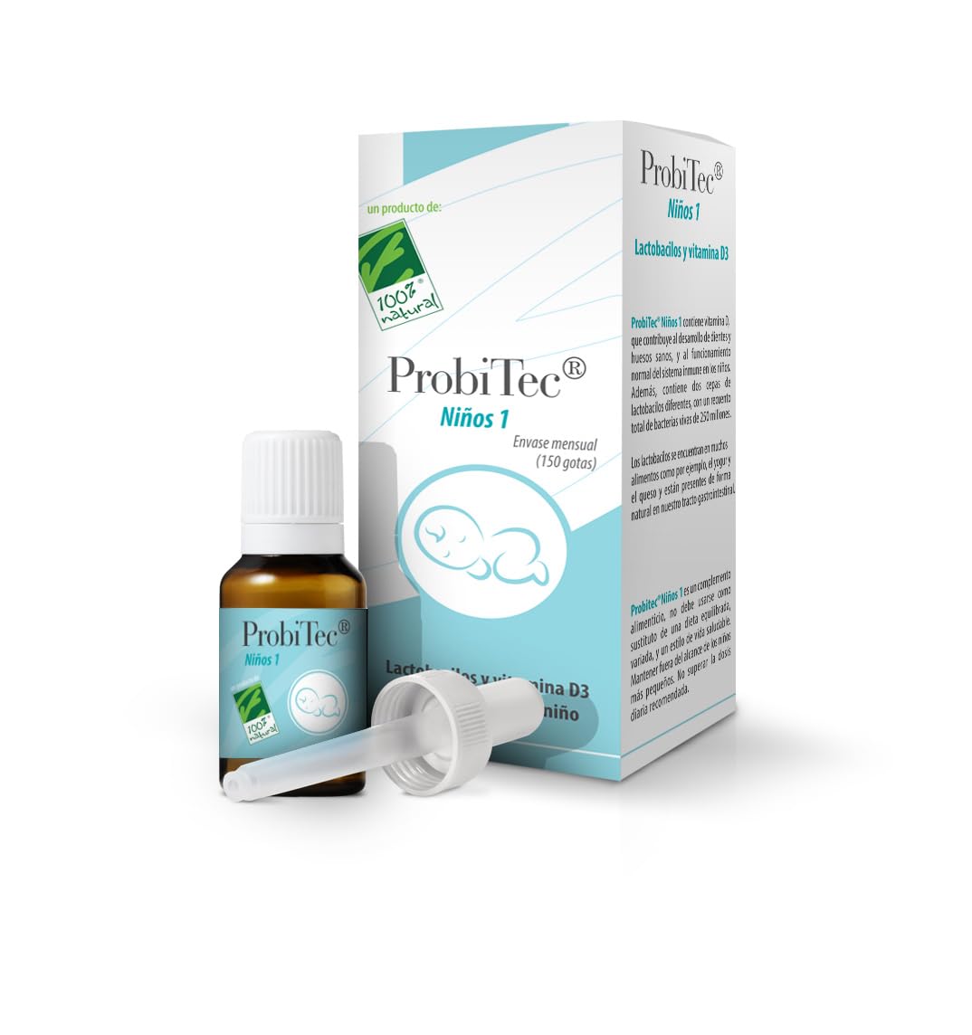 100% Natural - ProbiTec Niños 1 Vitamina D. Envase Mensual 7,5 Mililiter