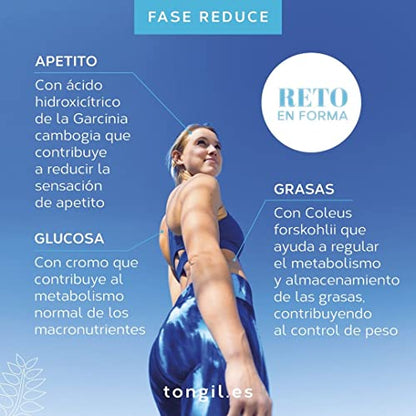 Fase Reduce Estado Puro - Quemagrasas Potente para Adelgazar - Adelgazante x3 Grasas, Glucosa, Apetito - Garcinia Cambogia, Forskolina, Moringa, Capsaicina, Inositol, Cromo - 60 Cápsulas de Tong-il