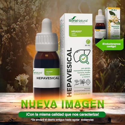 Soria Natural Composor 03 Hepavesical - Extracto Ajenjo, Manzanilla Amarga y Romero - Acción Digestiva, Antiinflamatoria y Diurética - Ayuda Dolor, Hinchazón, Acidez - 50 ml
