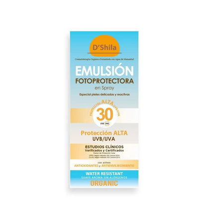 Emulsión Fotoprotectora (SPF 30) Spray | Pieles Delicadas y Sensibles | 200 ml D'Shila