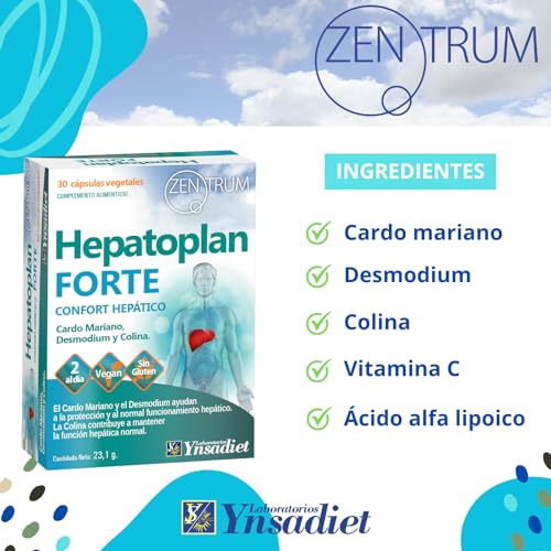 Hepatoplan Forte - Cardo Mariano - Desmodium - Colina -Confort hepàtico Zentrum 30 càpsulas