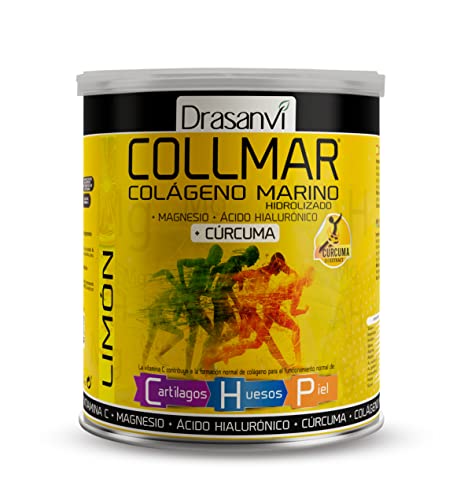 COLLMAR Colágeno Marino Hidrolizado + Cúrcuma con Magnesio, Vitamina C, Ácido Hialurónico para huesos y articulaciones|Máx. asimilación 9.355 mg/día | 300g de polvo | Sabor Vainilla