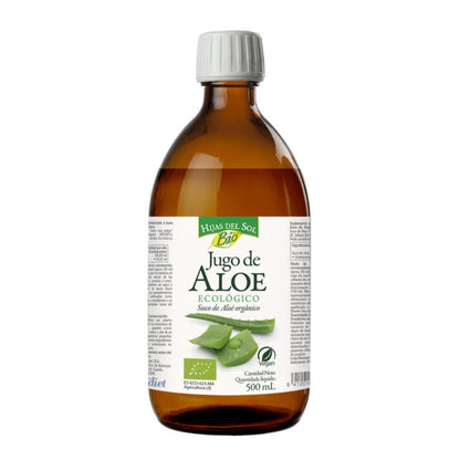 Hijas del Sol - Jugo de Aloe Vera Ecológico BIO 500ml | Complemento Alimenticio | Rico en Acemananos y Aloverosa | Digestivo y Depurativo | Apto para Veganos