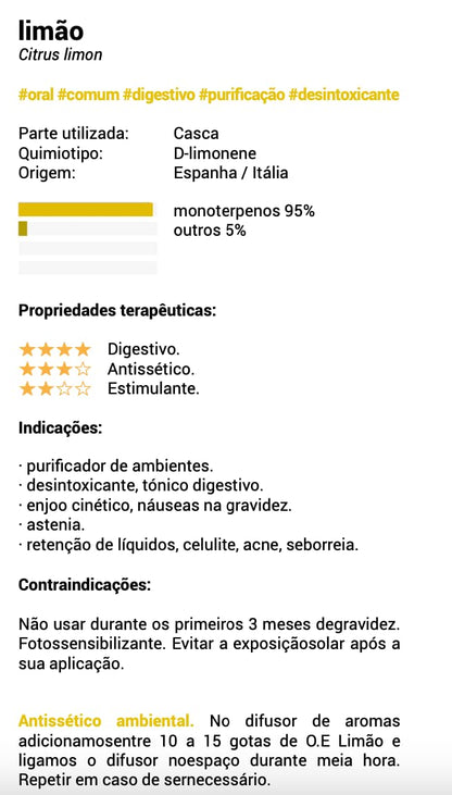 Aceite esencial limón Bio 10 ml de aceite esencial (Limón)