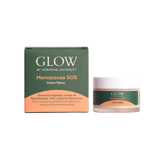 Glow Botanica Menopause SOS | Crema de ñame silvestre para aliviar menopausia 50ml | Raíz de ñame silvestre y extracto de baya Vitex | Suplemento tópico para sofocos y sudores nocturnos