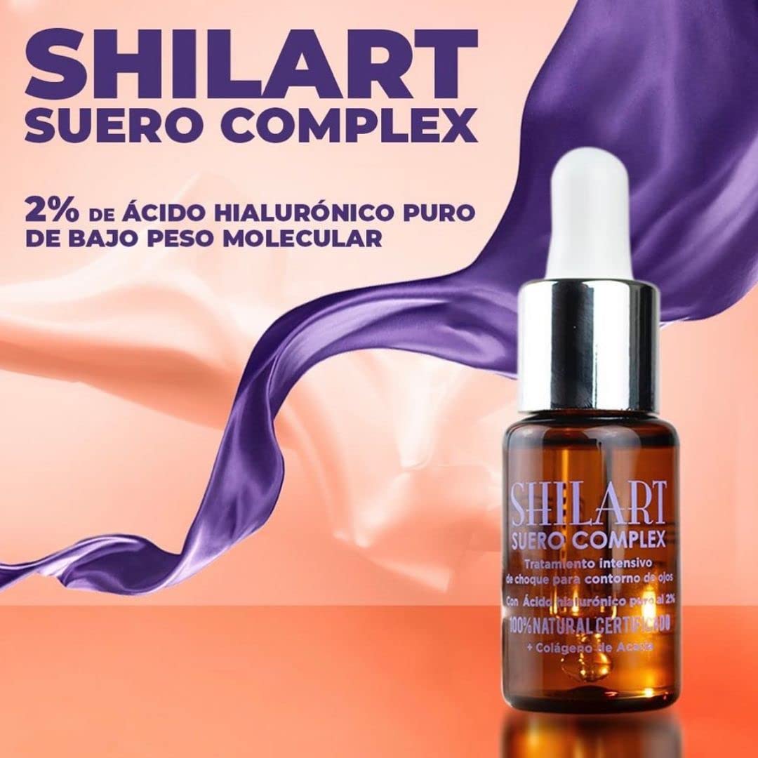 Suero de Ácido Hialurónico Complex 2% 15 ml Shilart | Suero para Contorno de Ojos | Combate el Envejecimiento | Efecto Antiarrugas | Tratamiento de Choque