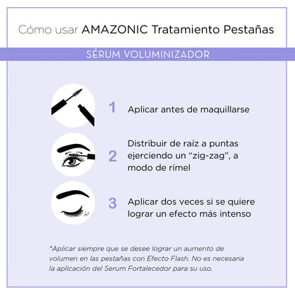 Amazonic Serum Crece Pestañas de Nuggela & Sulé. Realzador de Pestañas con Doble Acción: Fortalecedor + Voluminizador. 3ml + 3ml