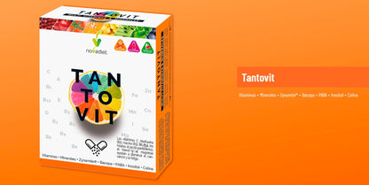 Novadiet – TANTOVIT Comprimidos con Vitaminas, Minerales, Zynamite, Bacopa, PABA - Para Mejorara la Vitalidad y Rendimiento Mental y Deportivo - Disminuye el Cansancio y la Fatiga - 30 Comprimidos