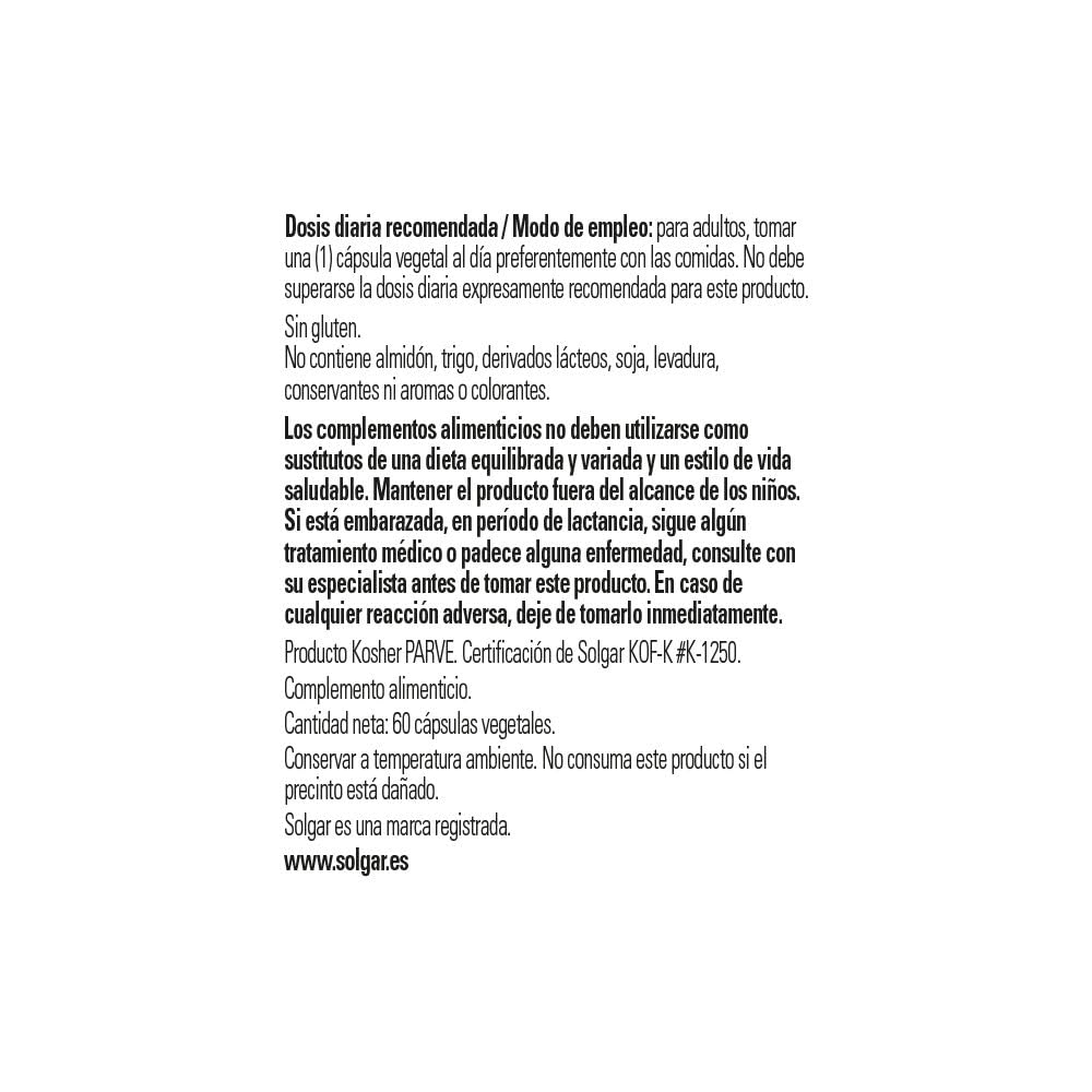 Solgar Vitamina D3 (Colecalciferol) 4000 UI (100 µg) Cápsulas vegetales